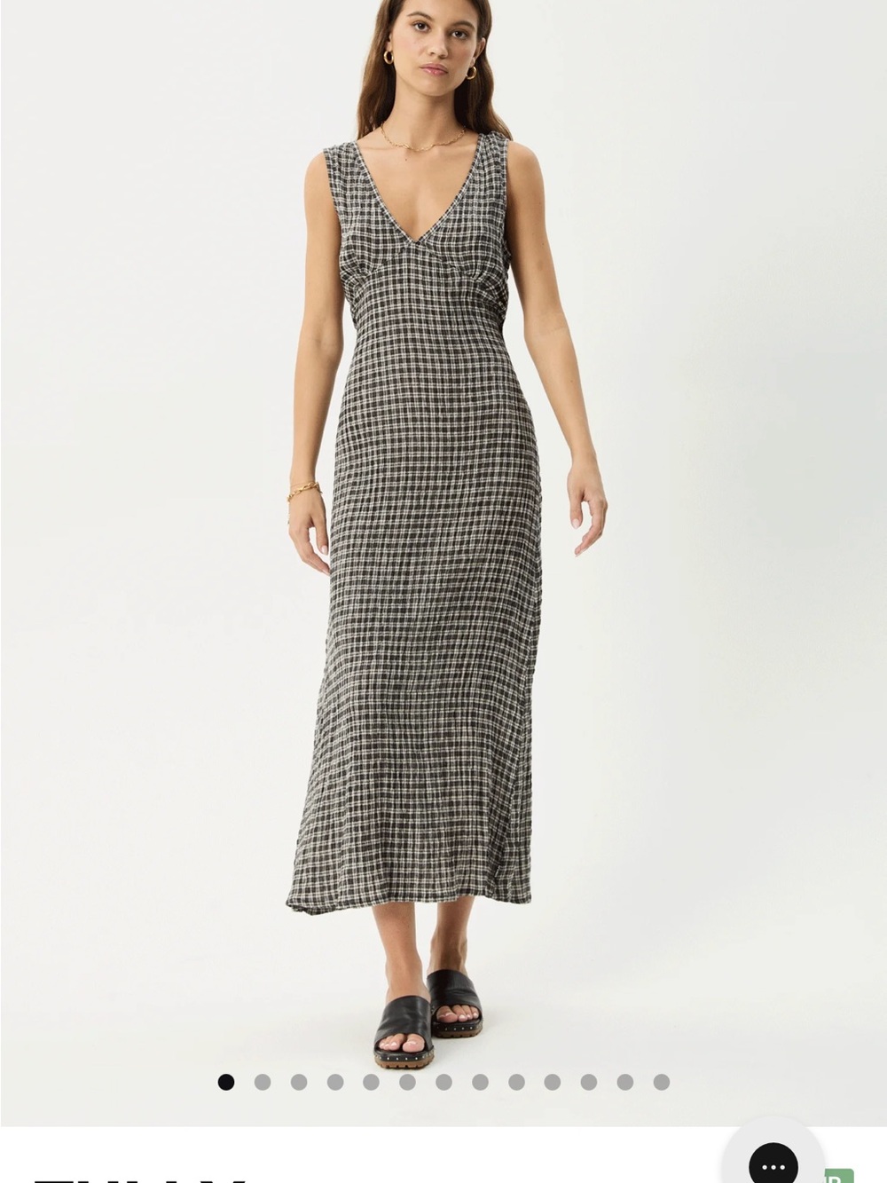 AFENDS viral Seersucker Maxi Dress BNWT size M Gingham
